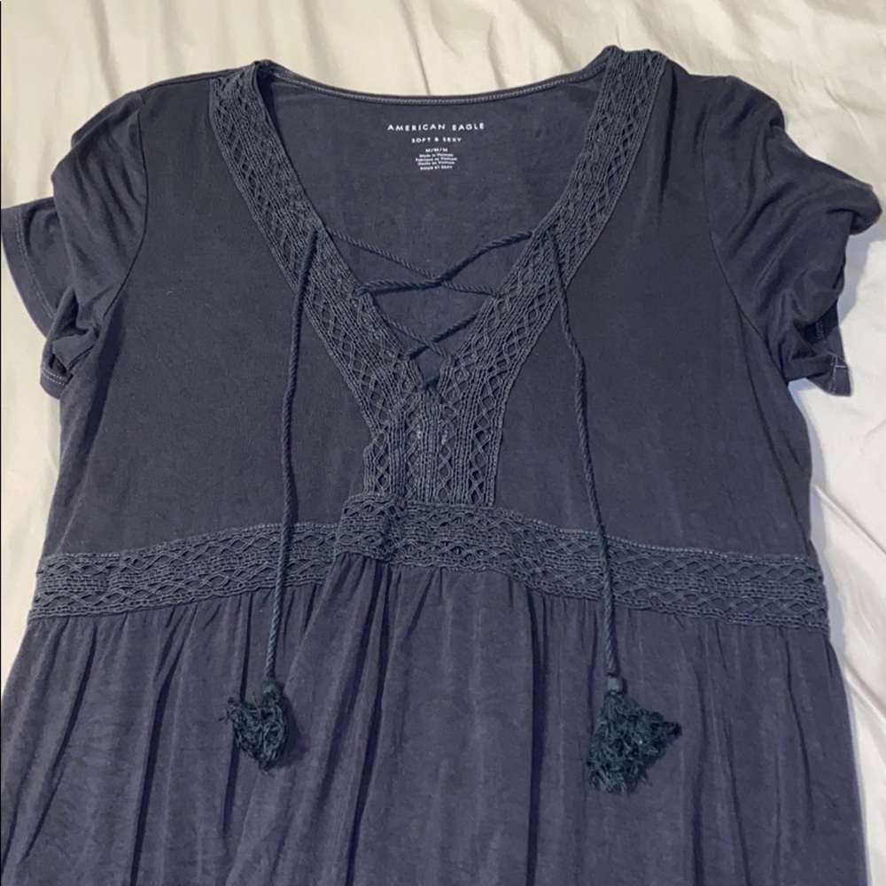 American Eagle Boho tassel top